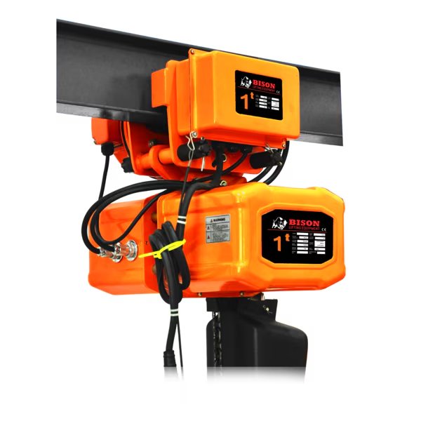 5 Ton Single Phase Hoist with Motorized Trolley, 115/230v, Bison Lifting Equipment, Mfr#: HH-B500-T